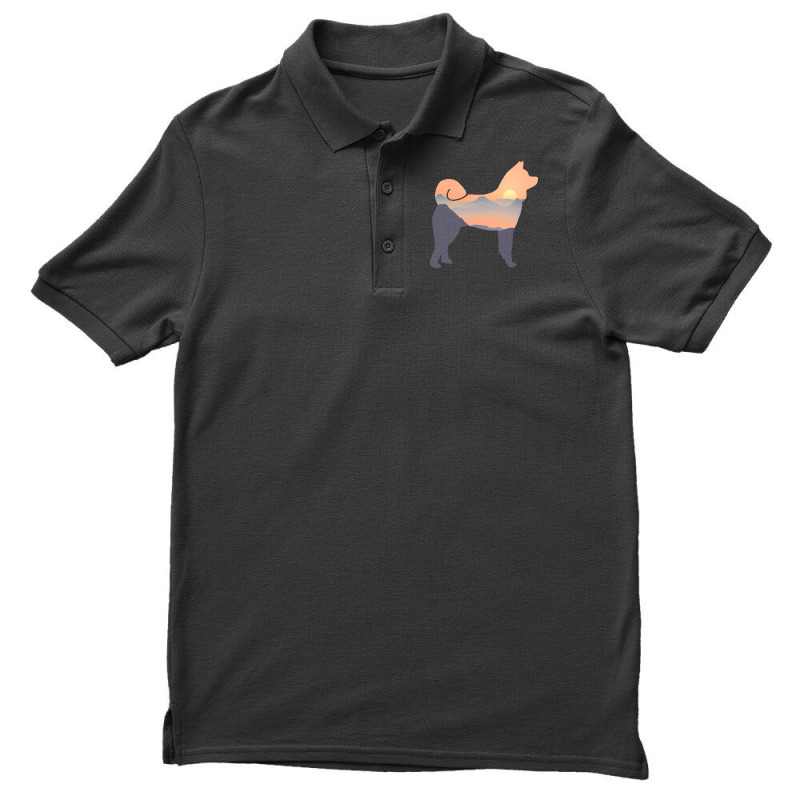 Akita Akita Dog Silhouette Sun Mountain Akita Inu Gift Men's Polo Shirt | Artistshot