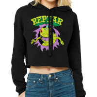 Reptar Attack Ripping Breaking Through Cropped Hoodie | Artistshot