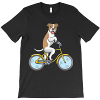 American Staffordshire American Staffordshire Dog With Bike T-shirt | Artistshot