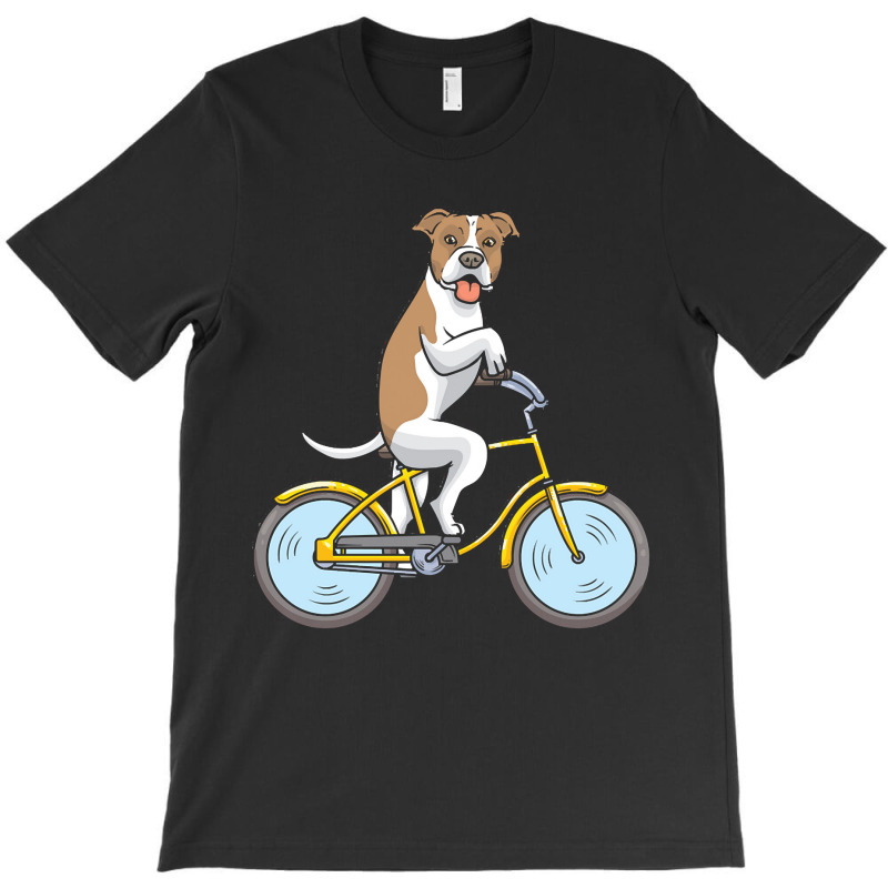 American Staffordshire American Staffordshire Dog With Bike T-shirt | Artistshot