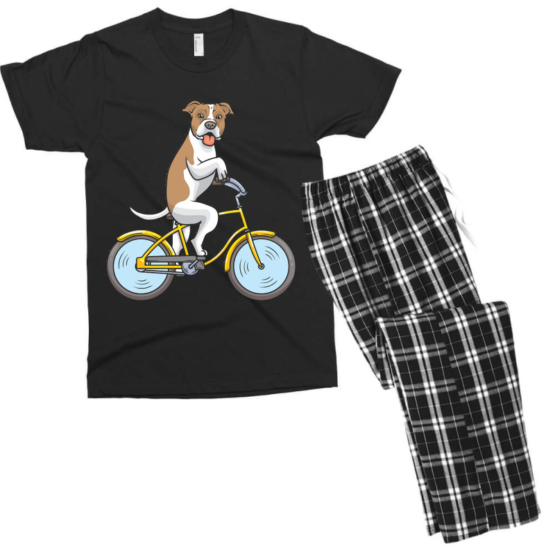 American Staffordshire American Staffordshire Dog With Bike Men's T-shirt Pajama Set | Artistshot