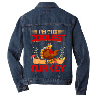 Thanksgiving Turkey I'm The Coolest Turkey Men Denim Jacket | Artistshot