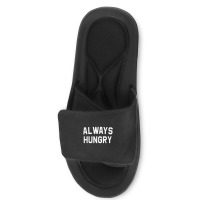 Always Hungry Lettering Workout Saying Quote Mom Humor Slide Sandal | Artistshot