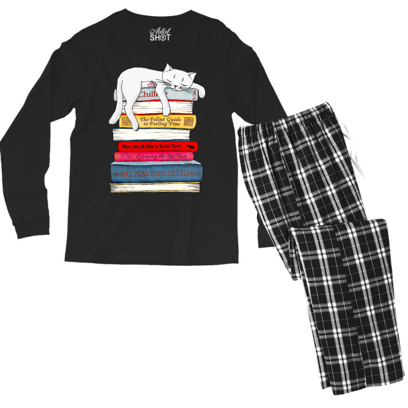 How To Chill Like A Cat Men's Long Sleeve Pajama Set | Artistshot