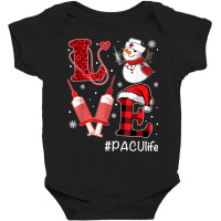 Love Nurse Life Shirt Snowman Syringe Pacu Nurse Christmas Baby Bodysuit | Artistshot