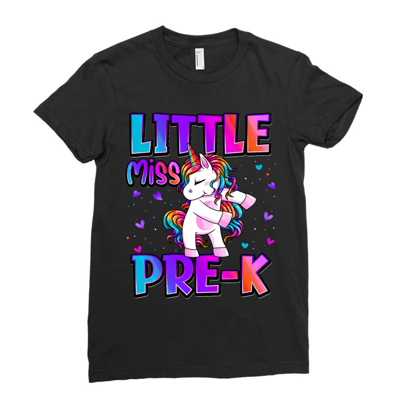 Little Miss Prek Unicorn Back To School Girls Ladies Fitted T-Shirt by cm-arts | Artistshot