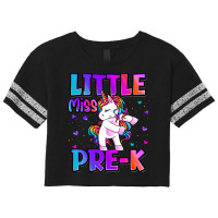 Little Miss Prek Unicorn Back To School Girls Scorecard Crop Tee | Artistshot