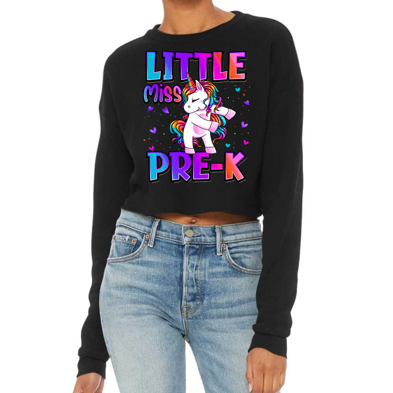 Little Miss Prek Unicorn Back To School Girls Cropped Sweater by cm-arts | Artistshot