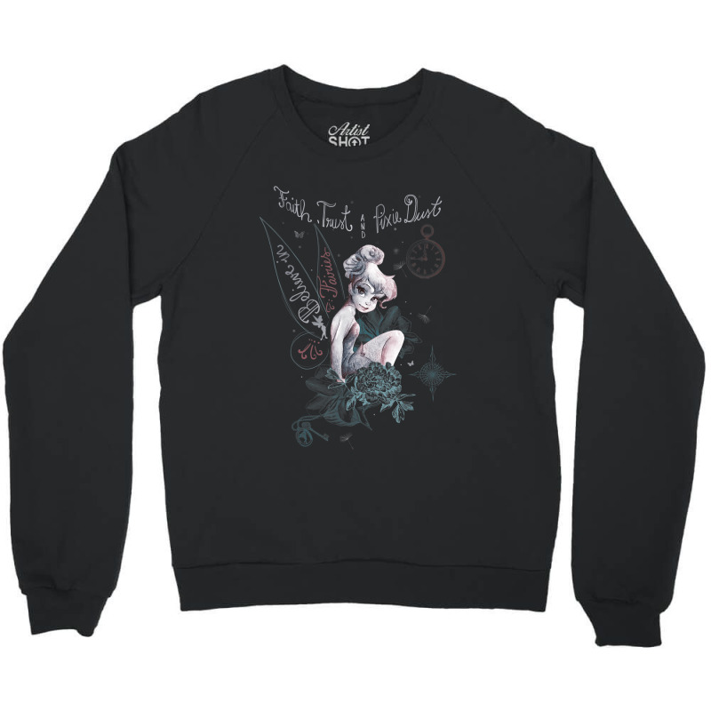 Peter Pan Tinker Bell Believe Drawing Graphic Crewneck Sweatshirt by althubich | Artistshot