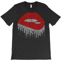 Dripping Lips Bling Rhinestone Woman Girl Birthday T-shirt | Artistshot