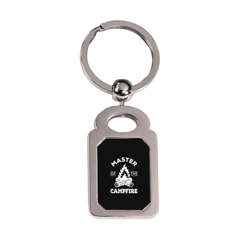 Master Of The Campfire Ii - Camping Outdoors Silver Rectangle Keychain | Artistshot