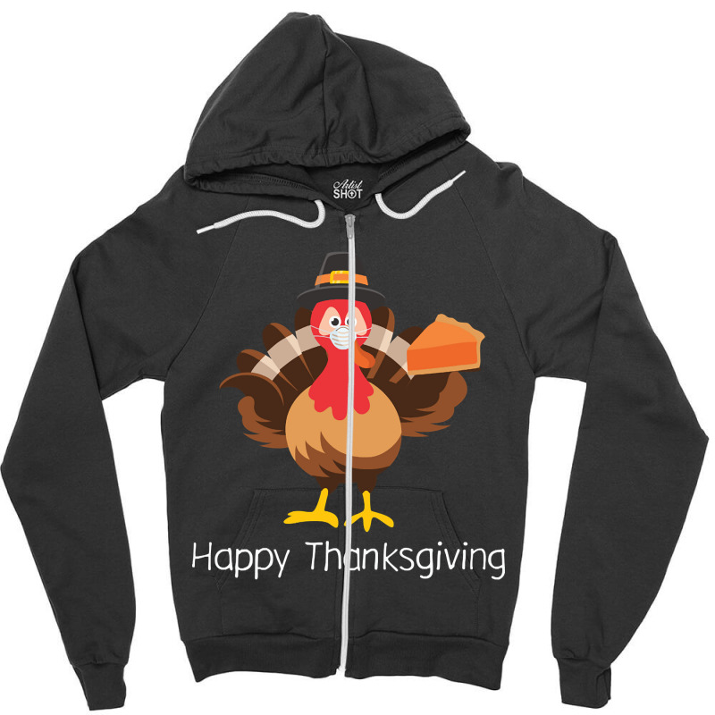 Cute Thanksgiving Turkey Zipper Hoodie by Kemriban527 | Artistshot