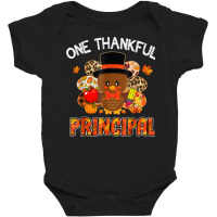 One Thankful Principal Turkey Teacher Life Thanksgiving Baby Bodysuit | Artistshot