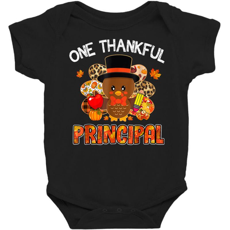 One Thankful Principal Turkey Teacher Life Thanksgiving Baby Bodysuit by Garnet | Artistshot