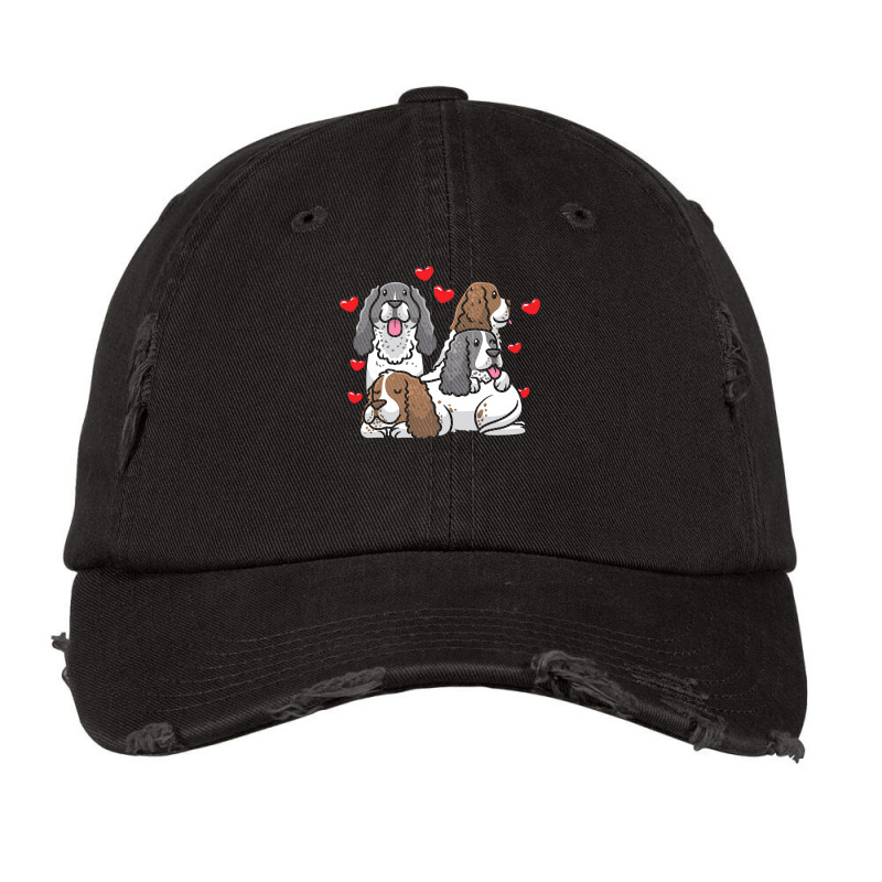 English Springer Spaniel T  Shirt English Springer Spaniel Dog Heart M Vintage Cap | Artistshot