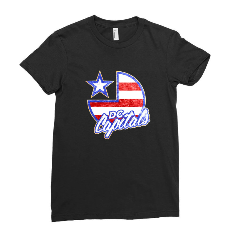 Dc Capitals Retro America Ladies Fitted T-Shirt by cm-arts | Artistshot