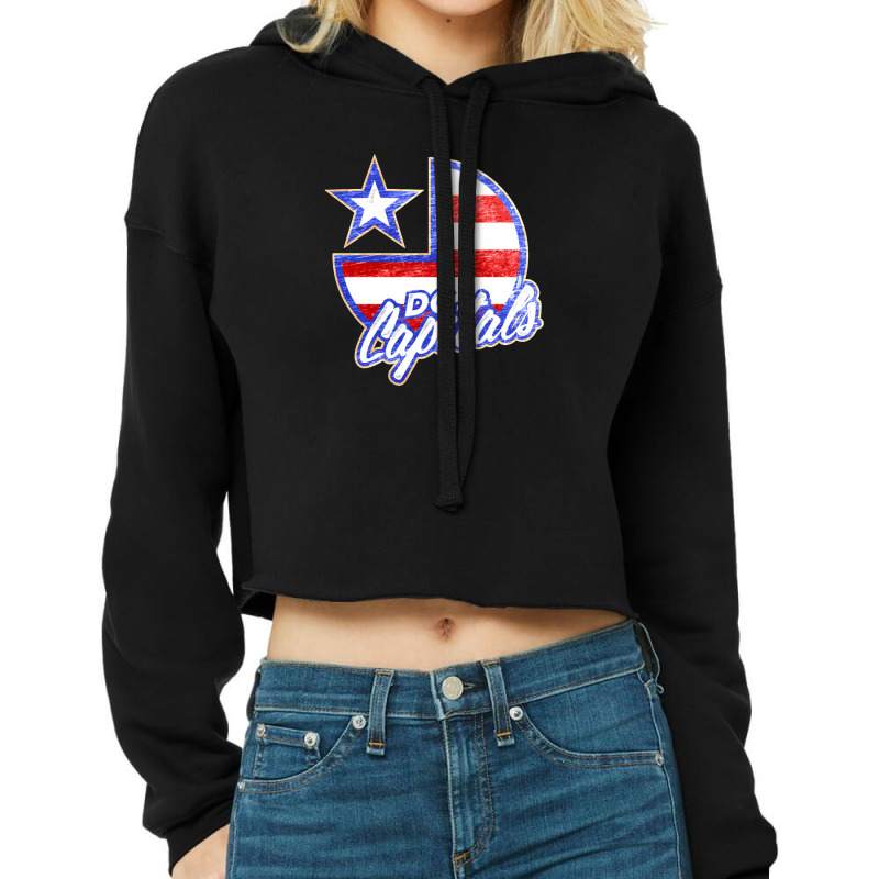 Dc Capitals Retro America Cropped Hoodie by cm-arts | Artistshot