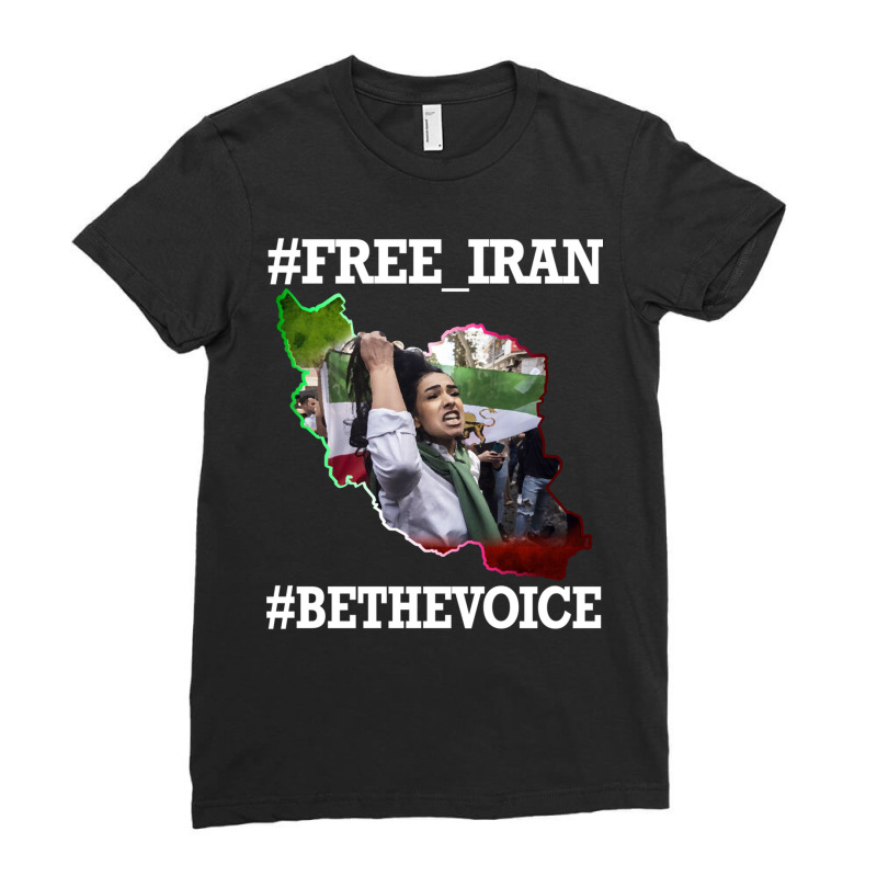 Free Iran Solidarity Merch Iran Tehran Sweatshirt Ladies Fitted T-Shirt by cm-arts | Artistshot