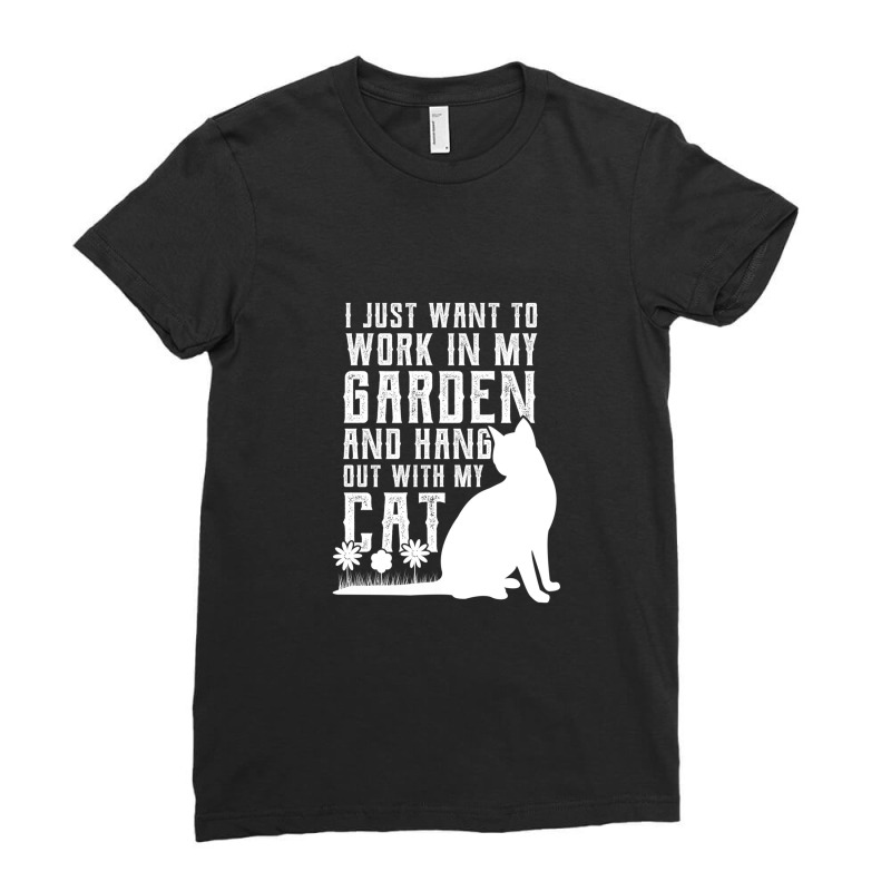 Just Want To Work In My Garden And Hang Out With Cat Ladies Fitted T-Shirt by LornaHicks | Artistshot