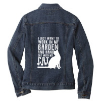 Just Want To Work In My Garden And Hang Out With Cat Ladies Denim Jacket | Artistshot