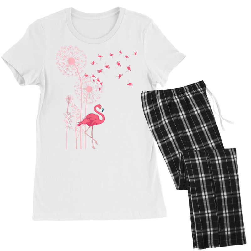 Flower Dandelion Exotic Animal Tropical Bird Pink Flamingo T Shirt Women's Pajamas Set by cm-arts | Artistshot