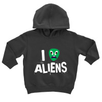 I Love Aliens Heart Face Alien Toddler Hoodie | Artistshot