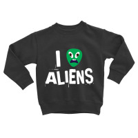 I Love Aliens Heart Face Alien Toddler Sweatshirt | Artistshot