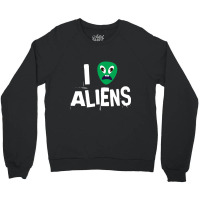 I Love Aliens Heart Face Alien Crewneck Sweatshirt | Artistshot