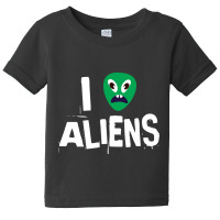 I Love Aliens Heart Face Alien Baby Tee | Artistshot