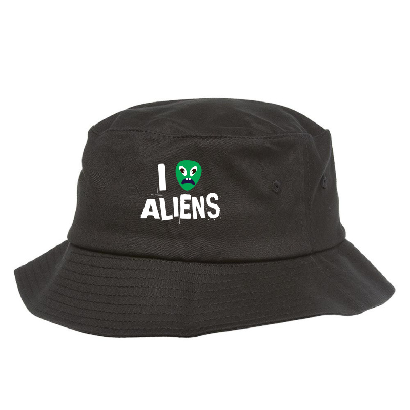 I Love Aliens Heart Face Alien Bucket Hat by Adcock Salmon | Artistshot