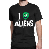 I Love Aliens Heart Face Alien Classic T-shirt | Artistshot