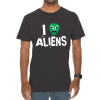 I Love Aliens Heart Face Alien Vintage T-shirt | Artistshot