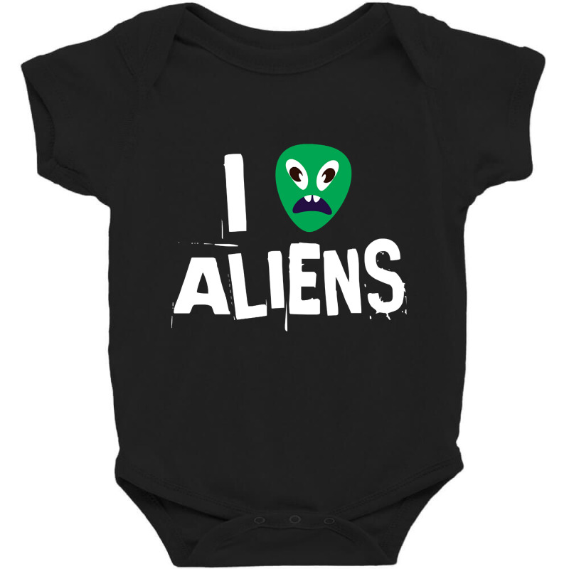 I Love Aliens Heart Face Alien Baby Bodysuit by Adcock Salmon | Artistshot