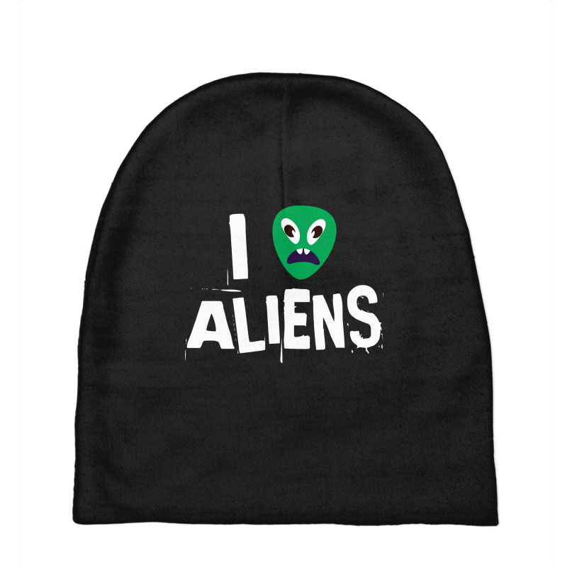 I Love Aliens Heart Face Alien Baby Beanies by Adcock Salmon | Artistshot