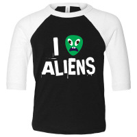 I Love Aliens Heart Face Alien Toddler 3/4 Sleeve Tee | Artistshot