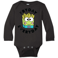 Womens Keroppi French Fries Fryday Friday Everyday V-neck Long Sleeve Baby Bodysuit | Artistshot