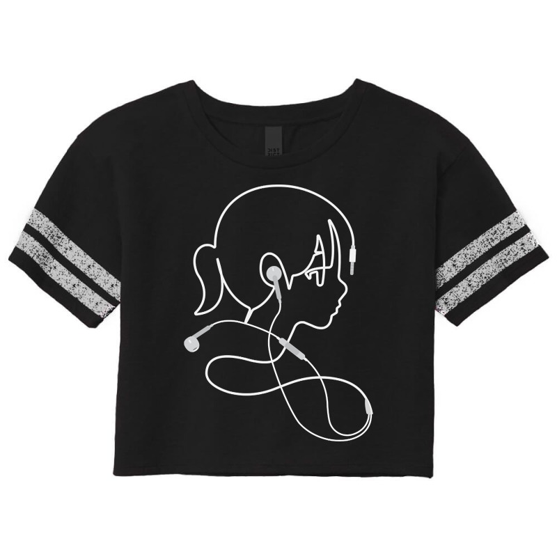 Earphone Anime Girl Scorecard Crop Tee by Bertrand Angulo | Artistshot