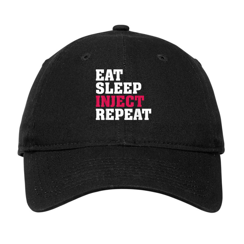 Eat Sleep Inject Repeat Med Spa Nurse Injector T Shirt Adjustable Cap | Artistshot