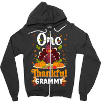 Thanksgiving Turkey Thanksgiving Day November 24 One Thankful Grammy Zipper Hoodie | Artistshot