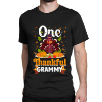 Thanksgiving Turkey Thanksgiving Day November 24 One Thankful Grammy Classic T-shirt | Artistshot