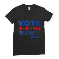 Womens Vote John Lewis Quote Like Never Voted Before V-neck Ladies Fitted T-shirt | Artistshot