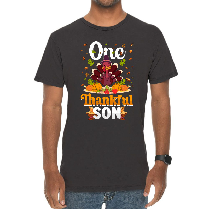 Thanksgiving Turkey Thanksgiving Day November 24 One Thankful Son Vintage T-shirt | Artistshot