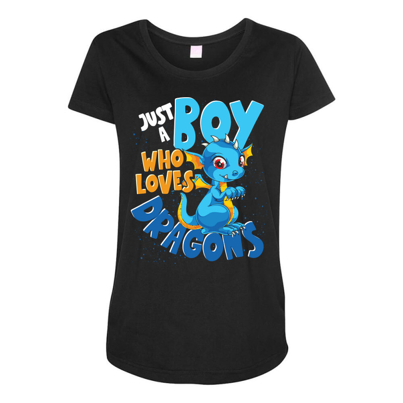 Mythical Creature Lover Just A Boy Who Loves Dragons Maternity Scoop Neck T-shirt by Kenlofu52 | Artistshot