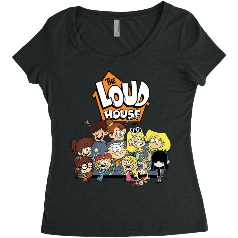 Kids The Loud House Loud Siblings On Couch Women's Triblend Scoop T-shirt by BuenaFukui | Artistshot