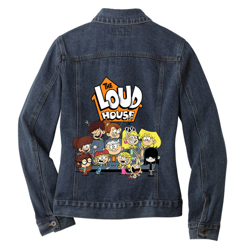 Kids The Loud House Loud Siblings On Couch Ladies Denim Jacket by BuenaFukui | Artistshot