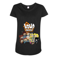 Kids The Loud House Loud Siblings On Couch Maternity Scoop Neck T-shirt | Artistshot