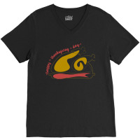 Thanksgiving Turkey Thanksgiving Turkey Lettering Happy Thanksgiving D V-neck Tee | Artistshot