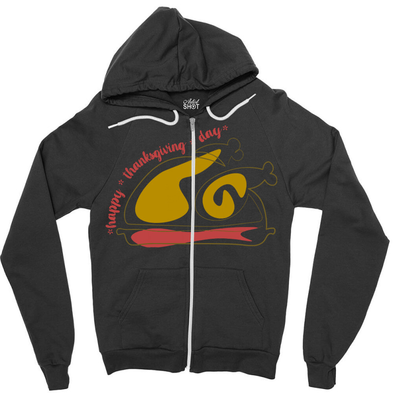 Thanksgiving Turkey Thanksgiving Turkey Lettering Happy Thanksgiving D Zipper Hoodie | Artistshot