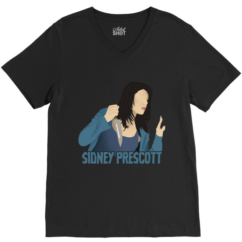 Sidney Prescott Minimalist V-Neck Tee by Quick Scully | Artistshot