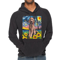 Goldendoodle T  Shirt Brown Goldendoodle Night With Sunflowers T  Shir Vintage Hoodie | Artistshot